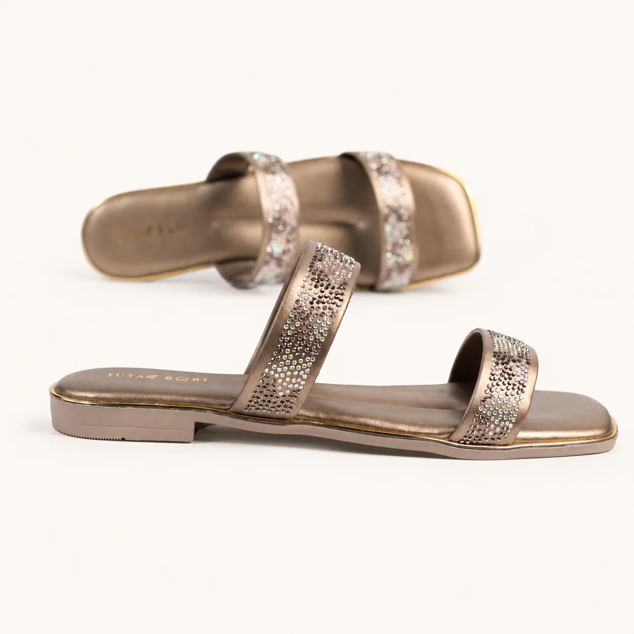 PUTER CRYSTAL SLIDE SANDALS - view 3