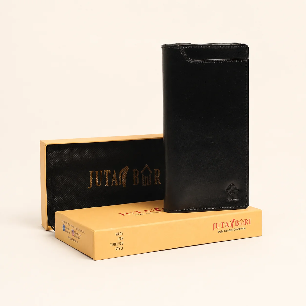 PANEL LEATHER LONG WALLET - view 3
