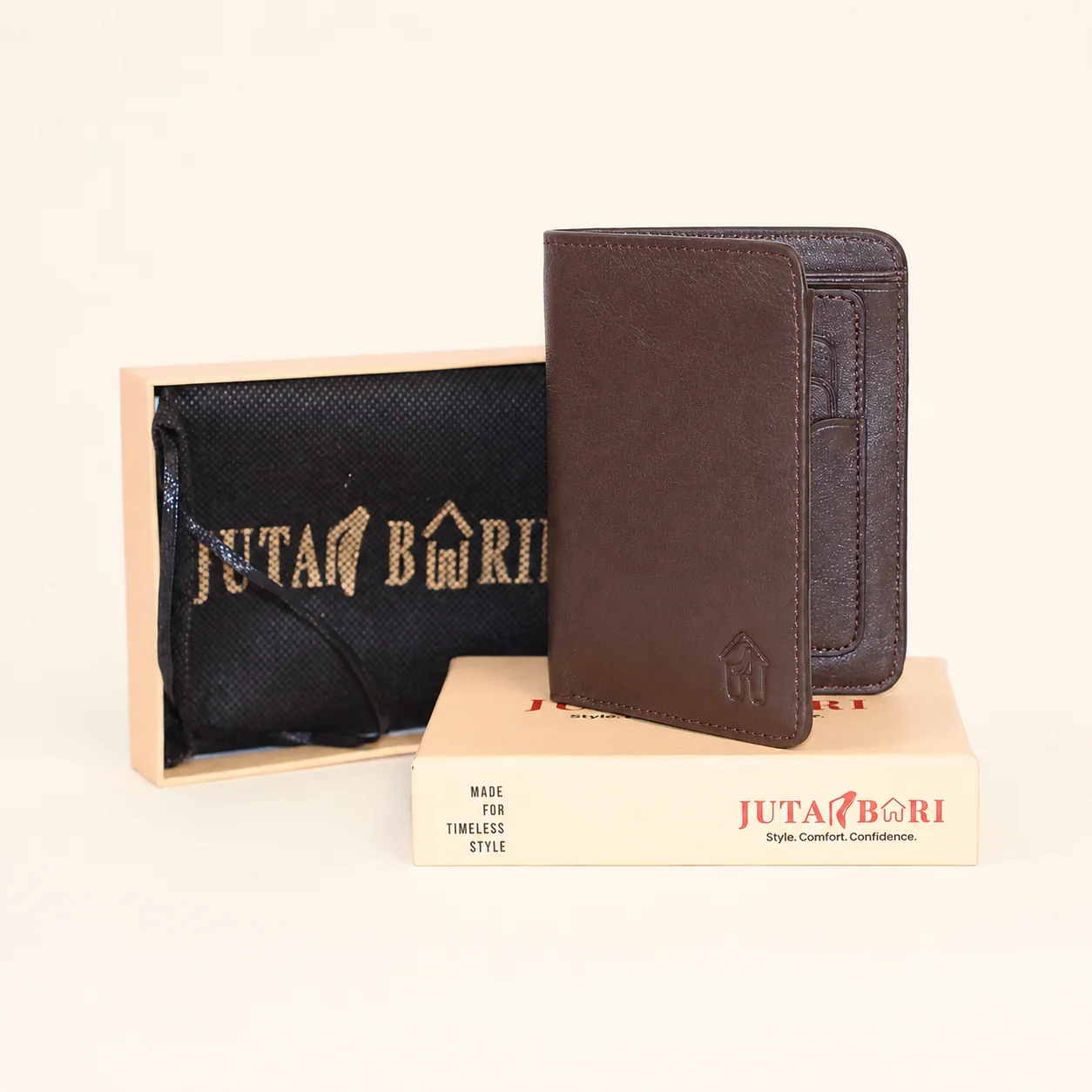 PLAIN LEATHER SHORT WALLET - view 4