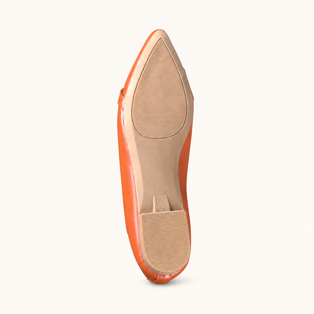 BROWN POINTED FLATS WITH CRYSTAL BUCCLE - view 4