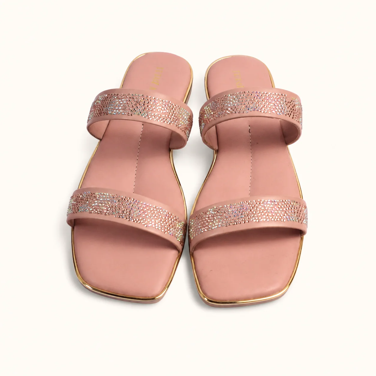 PUTER CRYSTAL SLIDE SANDALS