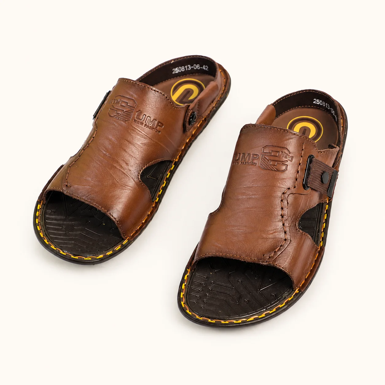CROSS STRAP LEATHER SANDAL