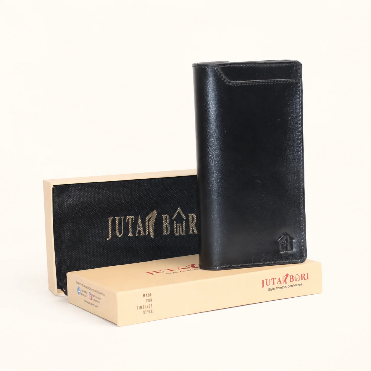 PANEL LEATHER LONG WALLET - view 0