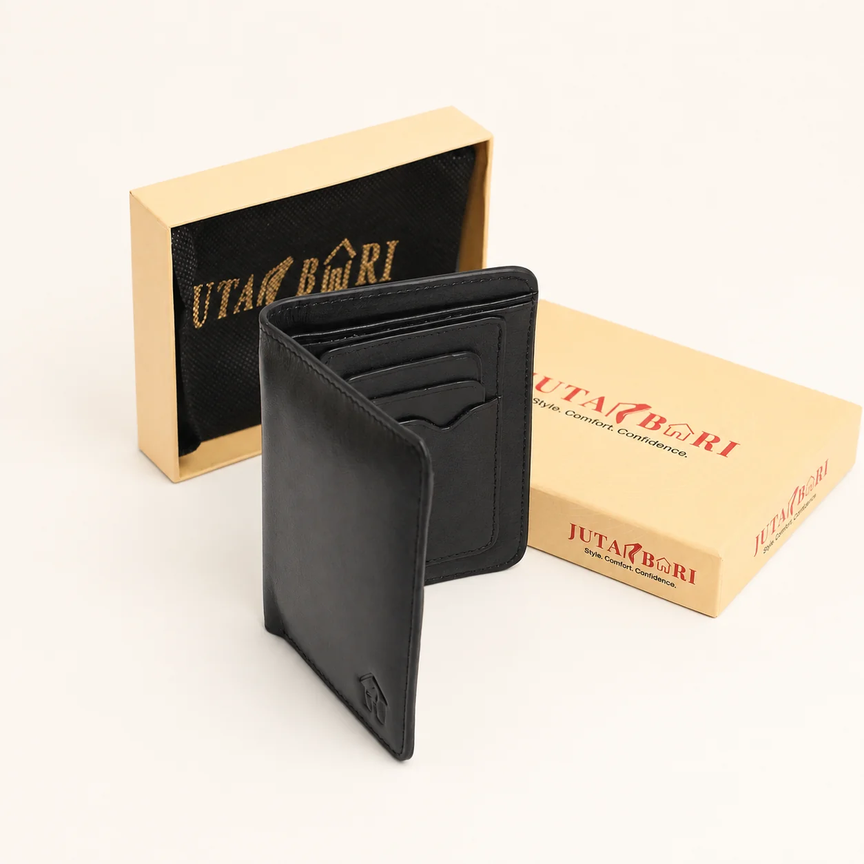 PLAIN LEATHER SHORT WALLET