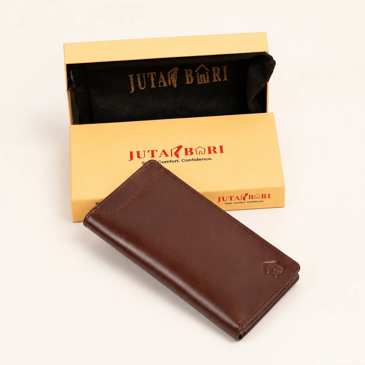 PANEL LEATHER LONG WALLET - view 8