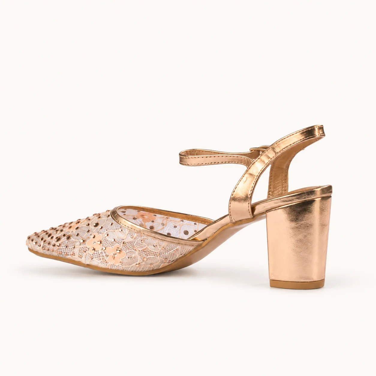 IVORY LACE POINTED HEEL - view 6