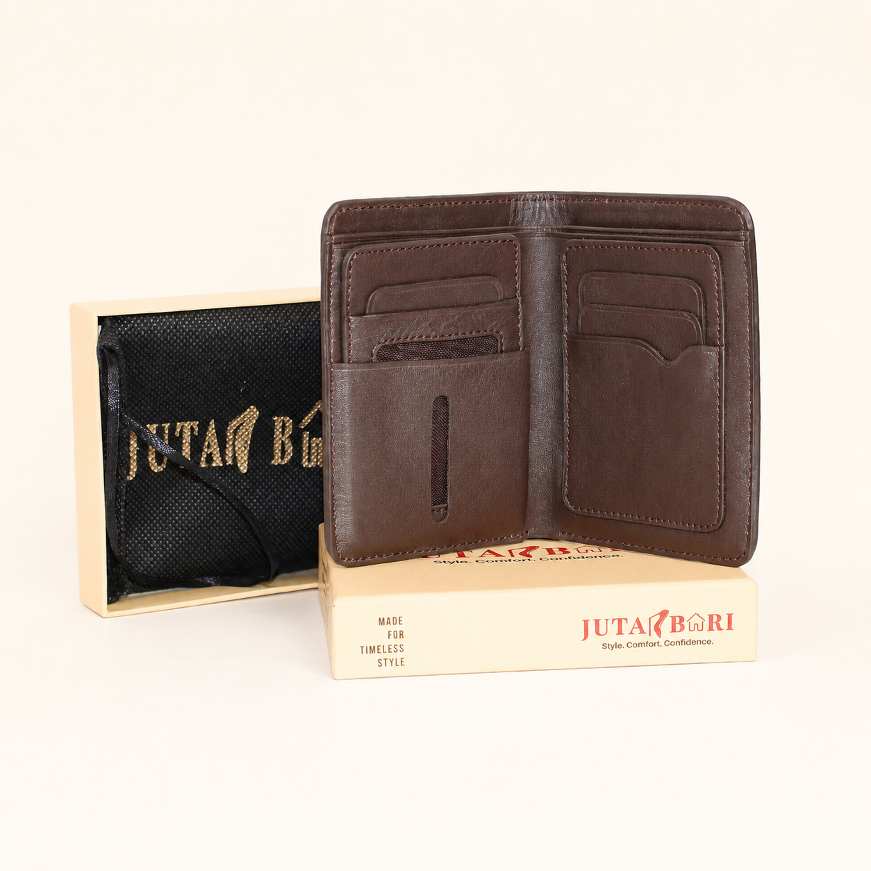 PLAIN LEATHER SHORT WALLET - view 5