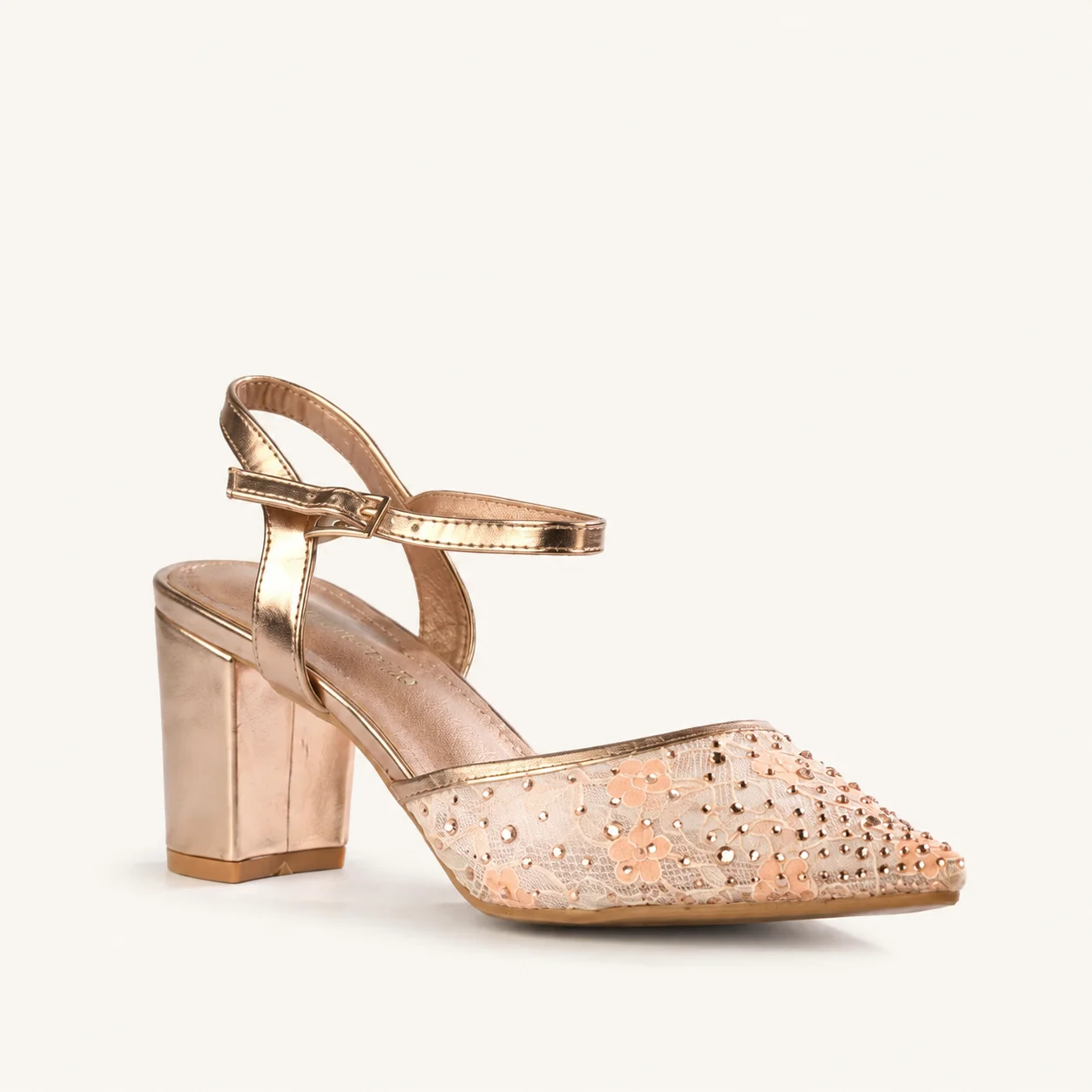 IVORY LACE POINTED HEEL - view 0