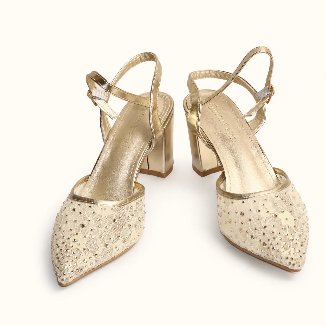 IVORY LACE POINTED HEEL - view 1