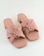 Block-Heel Slides with Flower Detail - Image 2