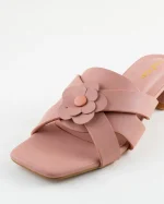 Block-Heel Slides with Flower Detail - Image 10