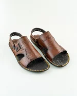 Cross Strap Leather Sandal - Image 2