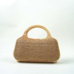Wooden Handle Woven Clutch