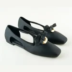 Flat with Gold Buckle & Bow