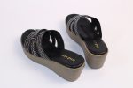 Blush Pink & Black Crystal Wedge Slides - Image 8
