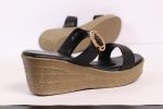 Off-White Wedge Sandals with Gold Ring Detail - Image 2