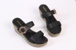 Off-White Wedge Sandals with Gold Ring Detail - Image 3
