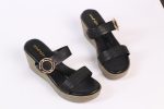 Off-White Wedge Sandals with Gold Ring Detail - Image 13