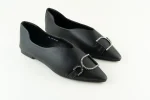 Brown Pointed Flats with Crystal Buckle - Image 2