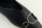 Brown Pointed Flats with Crystal Buckle - Image 12