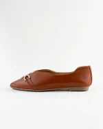 Brown Pointed Flats with Crystal Buckle - Image 5