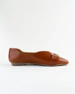 Brown Pointed Flats with Crystal Buckle - Image 3