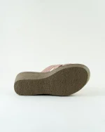 Blush Pink & Black Crystal Wedge Slides - Image 2