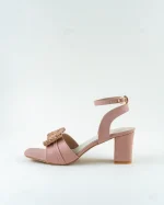 Off-White Heels with Crystal Bow - Image 9